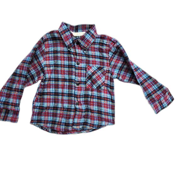 East Island Other - Boys Red Plaid Christmas Button Down Flannel Shirt Size 3t